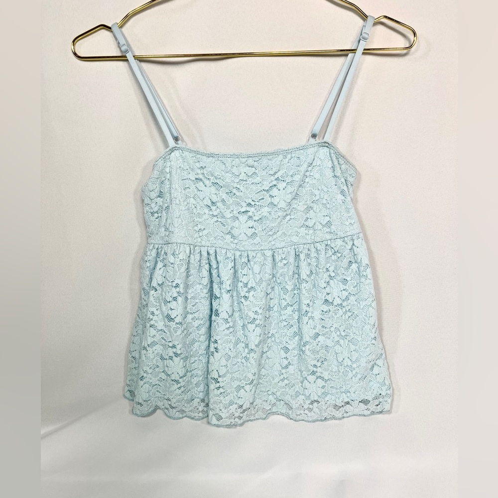 Faded Rose baby blue spaghetti strap top size Medium